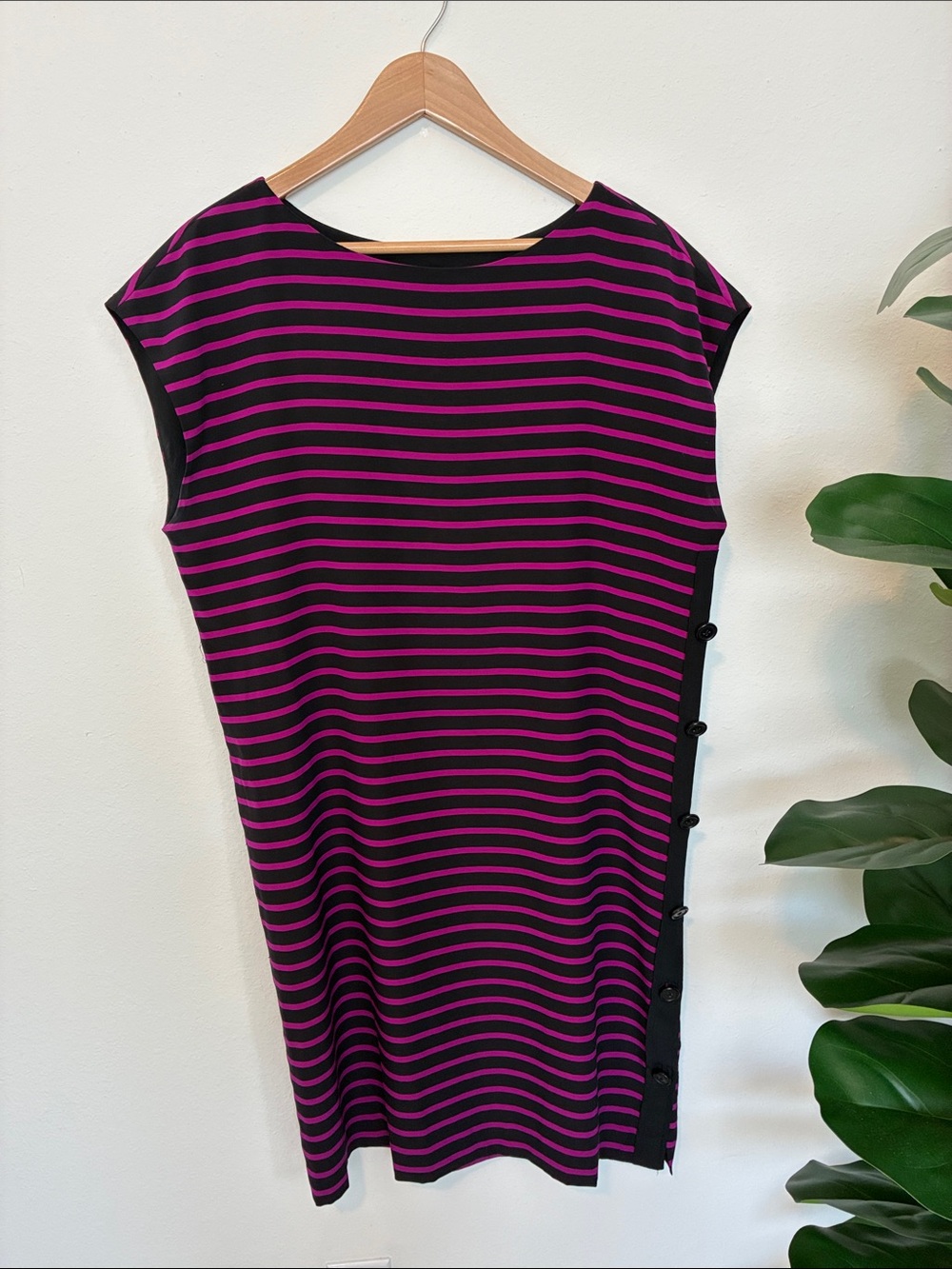 DKNY Striped Dress - midi or knee length. 92% silk & fully lined